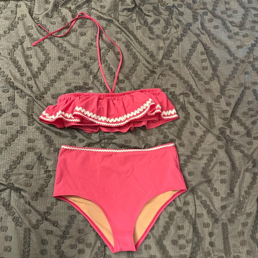 NWT Pink J Crew High Waisted Bikini